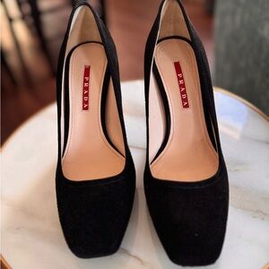 Prada Black Suede Heels for Women